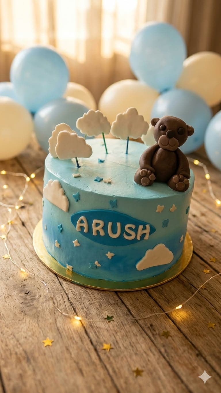 Teddy Bear Cloud Cake